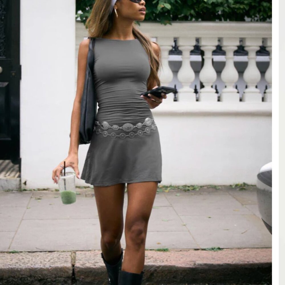 princess polly Karreey Mini Dress Grey